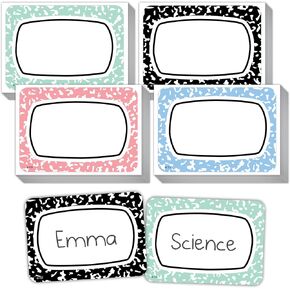 Teacher Created Resources Cool for School Composition Name Tags/Labels - Multi-Pack (TCR9320)