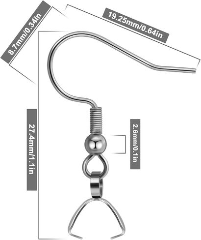 Earring Hooks 50PCS/25Pairs, Stainless Steel Ear Wires Fish Hooks, Hypo-allergenic Jewelry Findings Parts for DIY Jewelry Making in Kuwait