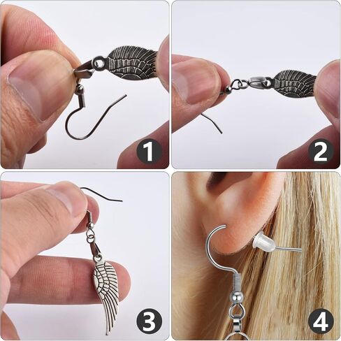 Earring Hooks 50PCS/25Pairs, Stainless Steel Ear Wires Fish Hooks, Hypo-allergenic Jewelry Findings Parts for DIY Jewelry Making in Kuwait