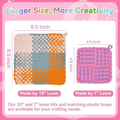 Pro 10 Inch Potholder Loom Kit for Kids & Beginners, Large Weaving Loom Crafts for Girls Age 6-12 Year Old & Adults, Gift Ideas for Birthday & Christmas, 112 Delicate Loops to Make 2 Pot Holders in Saudi Arabia