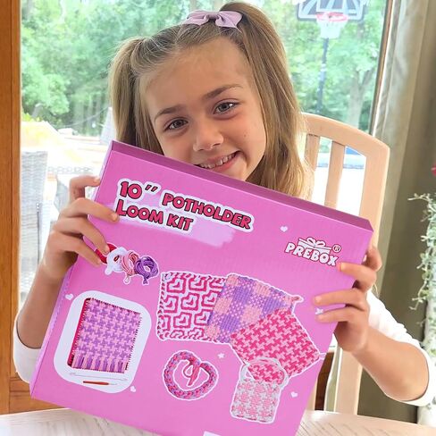Pro 10 Inch Potholder Loom Kit for Kids & Beginners, Large Weaving Loom Crafts for Girls Age 6-12 Year Old & Adults, Gift Ideas for Birthday & Christmas, 112 Delicate Loops to Make 2 Pot Holders in Saudi Arabia