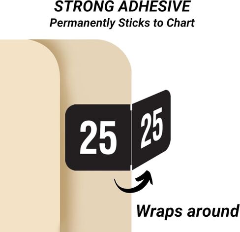 2025 Year Stickers, Compatible with Smead ETYJ, Doctor Stuff 2025 Chart Stickers, Black Color Coded, USA Made Year Labels for End Tab File Folders, 500 Labels/Roll in Dispenser Box, 3/4" x 1-1/2" in Kuwait
