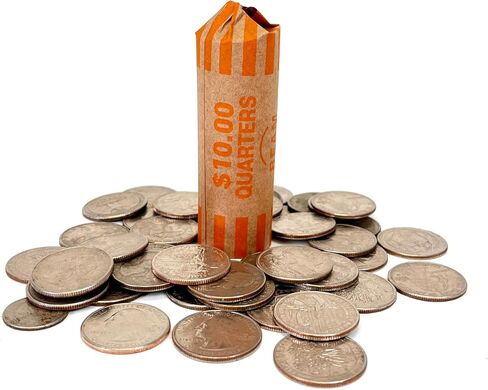 Beam Coin Wrappers Preformed, 112 Quarters, Heavyweight, Durable, Crimped Bottom, Color Coded, ABA Standard, Coin Roll Wrapper (Quarters, 112) in Kuwait