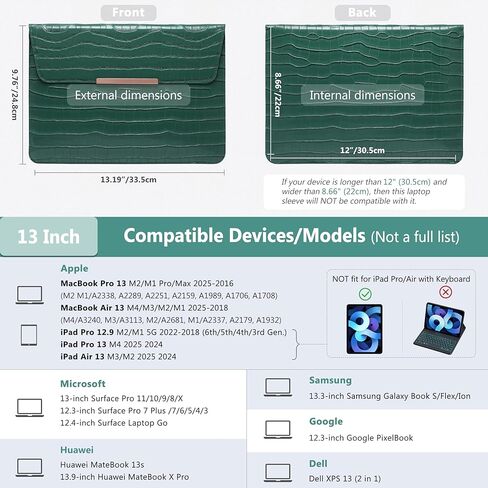 حقيبة كمبيوتر محمول HYZUO مقاس 15-16 بوصة مع ميزة الحامل متوافقة مع MacBook Pro 16 M3/M2/M1 Pro/Max A2991 A2780 A2485 A2141 2024-2019، MacBook Pro 15 2012-2015 A1398، نمط تمساح فضي (مبتسم) in Kuwait