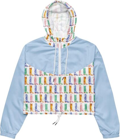 Watercolor Cowboy Boots Cropped Windbreaker in Saudi Arabia