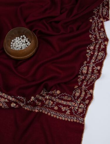 شال باشمينا الفاخرة للنساء - وشاح الكشمير المطرزة Handloom | غلاف خفيف الوزن ناعم للغاية ، سرق أنيقة - هدية مثالية لصديقته ، زوجة ، أم - مناسبات خاصة و 40 × 80 بوصة in Kuwait
