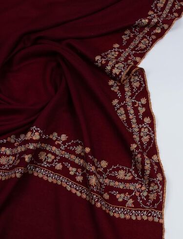 شال باشمينا الفاخرة للنساء - وشاح الكشمير المطرزة Handloom | غلاف خفيف الوزن ناعم للغاية ، سرق أنيقة - هدية مثالية لصديقته ، زوجة ، أم - مناسبات خاصة و 40 × 80 بوصة in Kuwait
