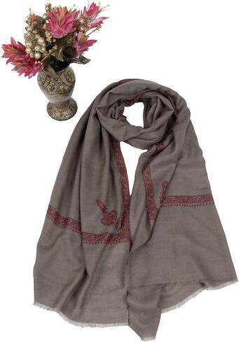 Hand-Embroidered Sozni Pashmina Shawl – Luxury Cashmere Wedding Wrap – Sustainable Kashmir Heirloom – Timeless Gift for Bride, Wife & Her – Artisan Bridal Scarf for Special Occasions, 28 x 80 inches in Saudi Arabia