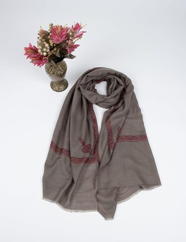 Hand-Embroidered Sozni Pashmina Shawl – Luxury Cashmere Wedding Wrap – Sustainable Kashmir Heirloom – Timeless Gift for Bride, Wife & Her – Artisan Bridal Scarf for Special Occasions, 28 x 80 inches in Saudi Arabia