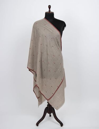 Desert Sand Beige Pashmina Shawl – Hand-Embroidered Kashmiri Sozni Wrap – Bohemian Cashmere Stole – Hashidar Needlework Gift for Her, Wife & Free Spirit – Artisan Festival & Wedding Shawl, 28 x 80 inches in Saudi Arabia