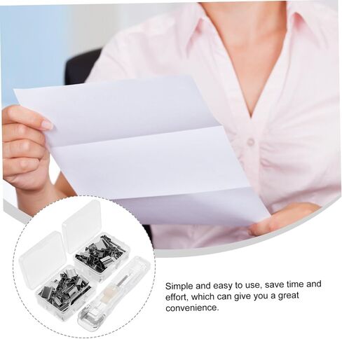 Gadpiparty 1SET File File Stapler مع مقايضة مقاطع محمولة ورق مكاتب محمولة لإدارة تقارير الوثائق والمهام تصميم قوي ومؤثر للمستلزمات المكتبية in Kuwait