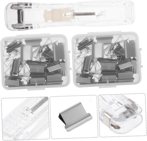 Gadpiparty 1SET File File Stapler مع مقايضة مقاطع محمولة ورق مكاتب محمولة لإدارة تقارير الوثائق والمهام تصميم قوي ومؤثر للمستلزمات المكتبية in Kuwait