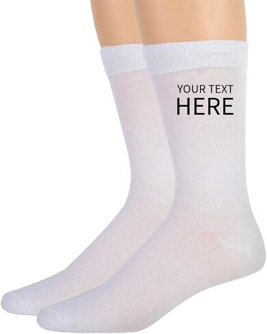 Customized Socks - Personalized Mens Crew Socks Size 10-13 & Custom Women’s Socks Size 9-11 - Unique Customizable Funny, Football, Basketball, Personalized Socks for Dad (Grey -Mens) in Kuwait