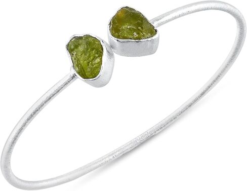 Natural Raw Peridot Cuff Bracelet, Healing Crystal Cuff Bracelet, Bangle Bracelet, Rough Gemstone Bracelet, Jewelry For Woman (Gold Plated) in Saudi Arabia
