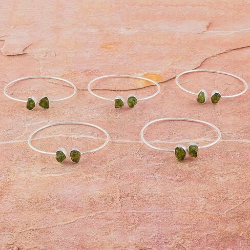 Natural Raw Peridot Cuff Bracelet, Healing Crystal Cuff Bracelet, Bangle Bracelet, Rough Gemstone Bracelet, Jewelry For Woman (Gold Plated) in Saudi Arabia