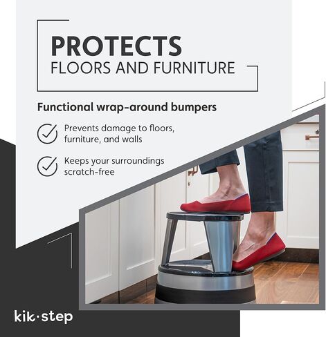 Cramer Kik Step Steel Stool - Stool stool اثنين ، يحمل 350 رطلاً (Silvertone) in Kuwait