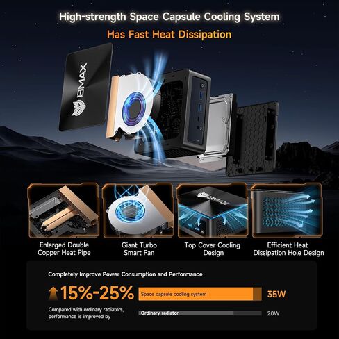 Bmax B7 Power Mini PC Intel Core i7-11390H (up to 5GHz) 16GB DDR4 1TBGB NVMe SSD WiFi5 Support 4K/60Hz Triple-Display BT4.2 Type-C/HDMI Mini Desktop Computer in Saudi Arabia