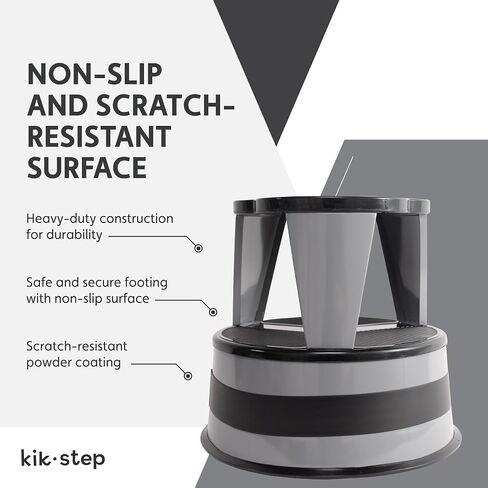 Cramer Kik Step Steel Stool - Stool stool اثنين ، يحمل 350 رطلاً (Silvertone) in Kuwait