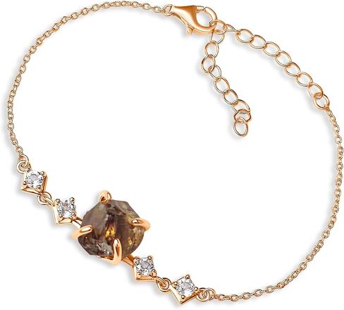 Raw Crystal Chain Bracelet Birthstone Gift for Her on Valentine Birthday Christmas Anniversary Mothers day Uniquelan Jewelry (carnelian, yellow-gold) in Kuwait