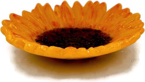 Bright Yellow Sunflower Fused Glass Catchall Dish in Saudi Arabia