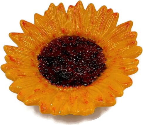 Bright Yellow Sunflower Fused Glass Catchall Dish in Saudi Arabia