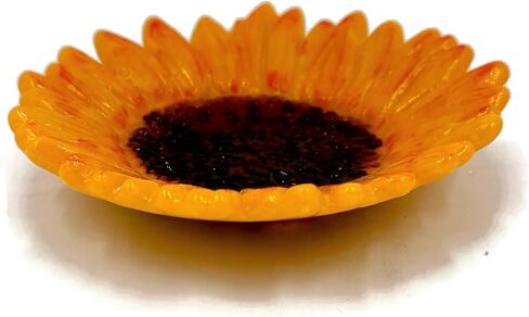 Bright Yellow Sunflower Fused Glass Catchall Dish in Saudi Arabia