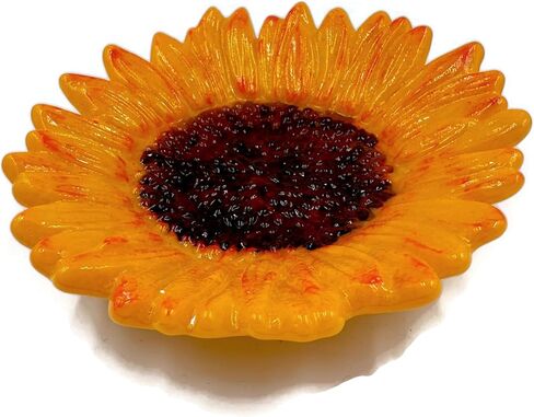 Bright Yellow Sunflower Fused Glass Catchall Dish in Saudi Arabia