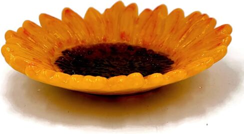 Bright Yellow Sunflower Fused Glass Catchall Dish in Saudi Arabia