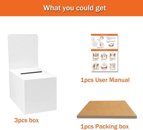 25 Pcs Raffle Ticket Boxes with Removable Header, Raffle Suggestion Ballot Voting Donation Box with Slot for Fundraising Collecting Card in Kuwait