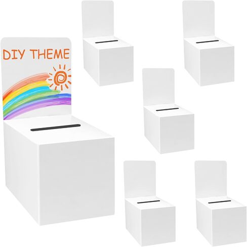 25 Pcs Raffle Ticket Boxes with Removable Header, Raffle Suggestion Ballot Voting Donation Box with Slot for Fundraising Collecting Card in Kuwait