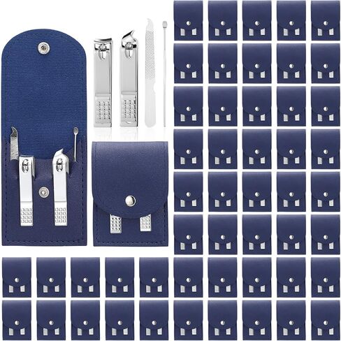 Geosar 50 Set Travel Manicure Kit Nail Clippers Pedicure Professional Nail Care Tools Stainless Steel Grooming Set with Portable Travel Case Gifts for Mother Father(Brown) in Kuwait