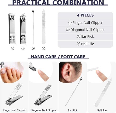Geosar 50 Set Travel Manicure Kit Nail Clippers Pedicure Professional Nail Care Tools Stainless Steel Grooming Set with Portable Travel Case Gifts for Mother Father(Brown) in Kuwait