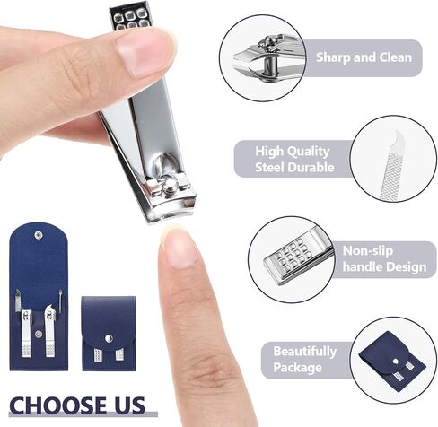 Geosar 50 Set Travel Manicure Kit Nail Clippers Pedicure Professional Nail Care Tools Stainless Steel Grooming Set with Portable Travel Case Gifts for Mother Father(Brown) in Kuwait