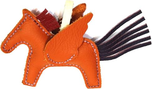 Cute Pony Personalized handmade Cowhide Pendant Bag Pendant Horse Car Keychain (Dark Brown) in Saudi Arabia