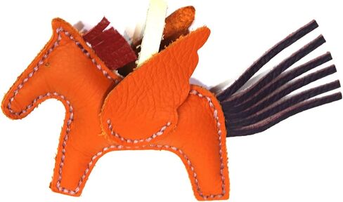 Cute Pony Personalized handmade Cowhide Pendant Bag Pendant Horse Car Keychain (Dark Brown) in Saudi Arabia