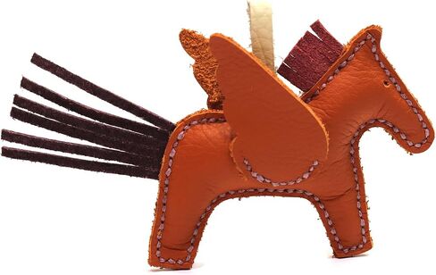Cute Pony Personalized handmade Cowhide Pendant Bag Pendant Horse Car Keychain (Dark Brown) in Saudi Arabia