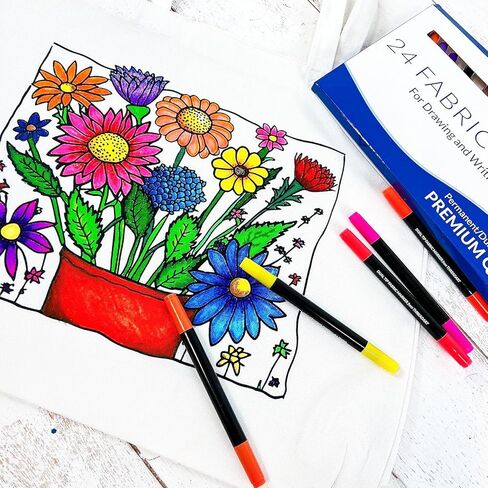 ThreadArt Color Your Own Bag - Flower Design - Bags to Decorate - Make Your Own - Fun Coloring Project in Kuwait