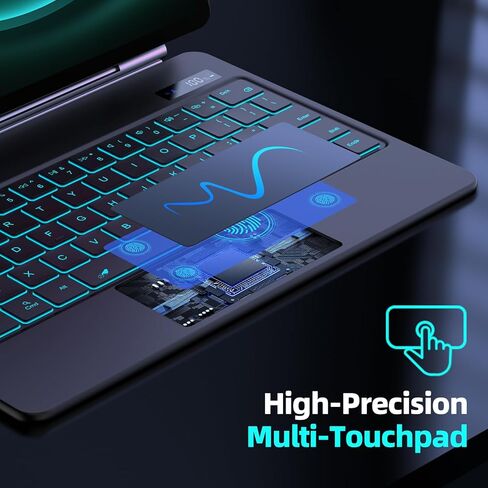 حافظة لوحة مفاتيح GOKOCO لجهاز Samsung Galaxy Tab A8، موديل 10.5 بوصة 2022 (SM-X200/X205/X207)، لوحة مفاتيح بلوتوث لاسلكية قابلة لإعادة الشحن مع حامل قلم S - أخضر صنوبر in Kuwait