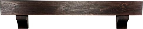 6" Deep Rustic Wood Beam Mantel with Corbels 42 48 54 60 66 72 84 (84, Provincial) in Saudi Arabia
