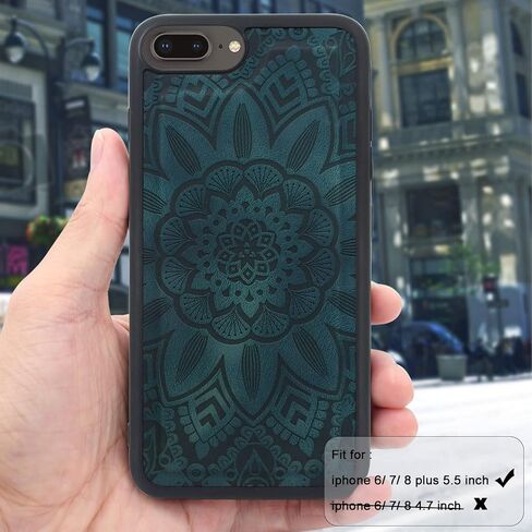 Harryshell Detachable Magnetic Zipper Wallet Leather Case Cash Pocket with 12 Card Slots Holder Wrist Strap for iPhone 8 Plus/iPhone 7 Plus / 6S Plus 5.5 Inch Floral Flower (Black) in Saudi Arabia