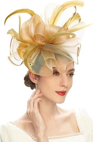 ORIDOOR Women's Organza Cloche Bowler Hat Derby Fascinator for Tea Party Bridal Wedding Dress Hat in Saudi Arabia