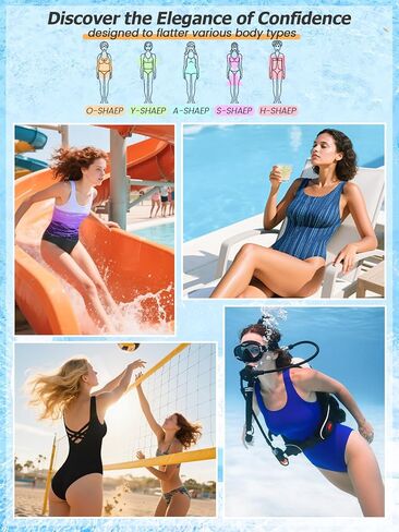 Athletic One Piece Swimsuits for women Tummy Control Bathing suits or Teen Girls Swimwear in Saudi Arabia
