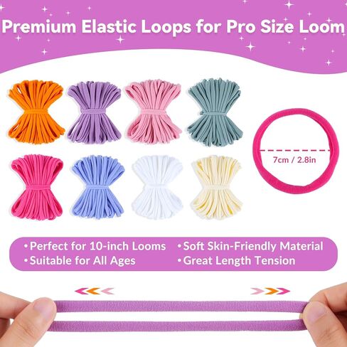 برو 10 بوصة بلون بلون طقم الأفق للأطفال والمبتدئين ، الحرف الكبيرة النسيجية للبنات من عمر 6 إلى 12 سنة ، وأفكار هدايا لعيد الميلاد وعيد الميلاد ، 112 حلقات حساسة لصنع 2 من حاملي الأواني in Kuwait