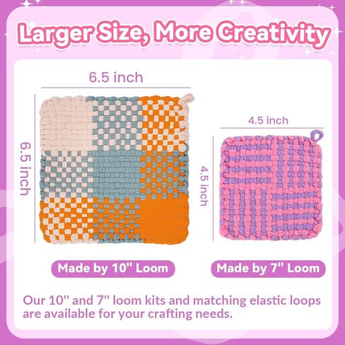 برو 10 بوصة بلون بلون طقم الأفق للأطفال والمبتدئين ، الحرف الكبيرة النسيجية للبنات من عمر 6 إلى 12 سنة ، وأفكار هدايا لعيد الميلاد وعيد الميلاد ، 112 حلقات حساسة لصنع 2 من حاملي الأواني in Kuwait