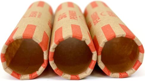 Beam Coin Wrappers Preformed, 112 Quarters, Heavyweight, Durable, Crimped Bottom, Color Coded, ABA Standard, Coin Roll Wrapper (Quarters, 112) in Kuwait