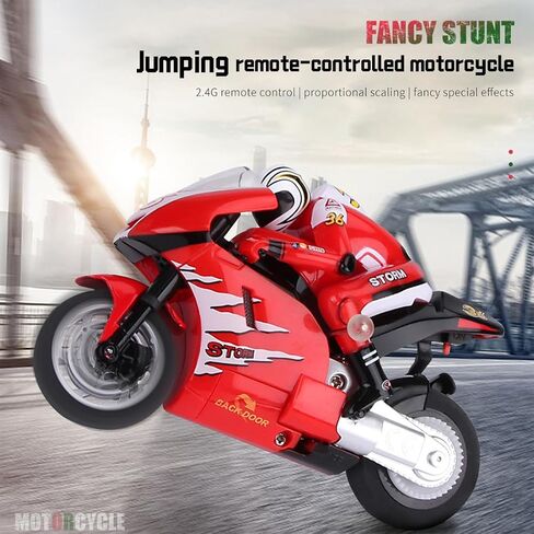 Mini RC Motorcycle for Adult, 2.4G Full Proportional Remote Control Simulation Electric Drift Motorcycle, High Speed RC Stunt Drift Bike Racing Vehicle Model Gift 8012 Red in Kuwait