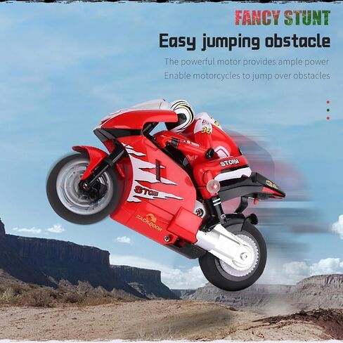 Mini RC Motorcycle for Adult, 2.4G Full Proportional Remote Control Simulation Electric Drift Motorcycle, High Speed RC Stunt Drift Bike Racing Vehicle Model Gift 8012 Red in Kuwait