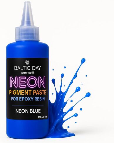 Neon Pigment Paste for Epoxy Resin – 12 Ultra-Bright Colors (15g) | Mica Powder Paste Dye – High-Gloss, Easy Mix for UV Resin, Epoxy Art & Deep Pour Projects in Kuwait