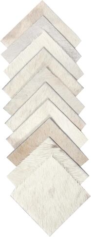 Natural Cowhide Leather Squares, Mixed Colors Hair-On Hide, 6 * 6 Inch, Pack of 10 (Brown) in Saudi Arabia