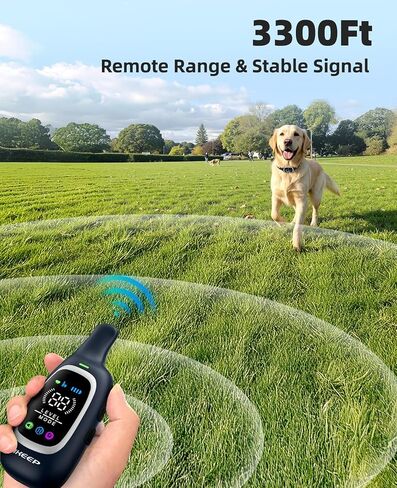 2-in-1 Dog Shock Collar and Bark Collar for Dogs – 3300FT Dog Training Collar with Remote, IP67 Waterproof e Collar with Anti-Bark/Beep/Vibration/Shock Modes for Small Medium Large Dog(5-120Lbs) in Saudi Arabia